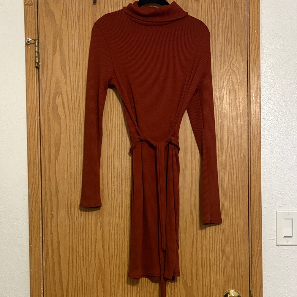 Revamped Terracotta Long Sleeve Dress